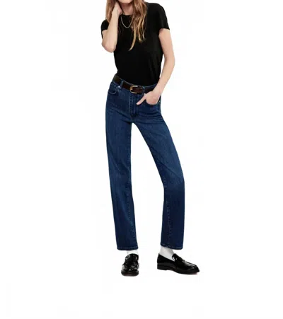 Frame Le Sleek Straight Thunderstorm Jeans In Blue In Black