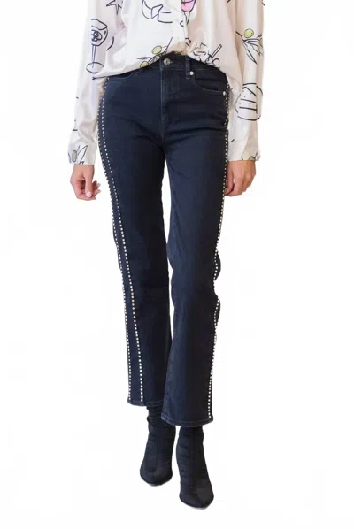 Frame Le Sleek Studded Ankle Jeans In Blue