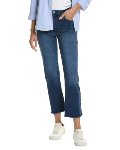 Frame Le Sleek Thunderstorm Raw Fray Straight Crop Jean In Blue