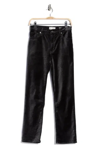 Frame Le Sleek Velvet Ankle Straight Leg Pants In Black