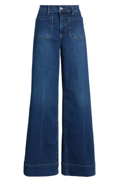 Frame Le Slice Slim Palazzo High Waist Wide Leg Jeans In Blue