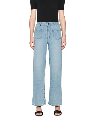FRAME LE SLIM BARDOT POCKET PALAZZO JEANS IN WILSON