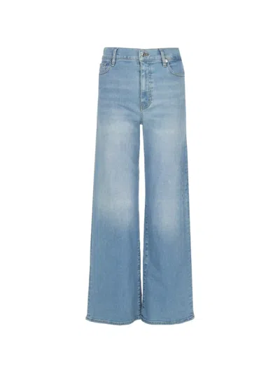 Frame Le Slim Faded Wide-leg Jeans In Blue