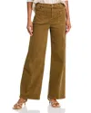 Frame Le Slim Palazzo Bardot Pocket Jeans In Khaki Green
