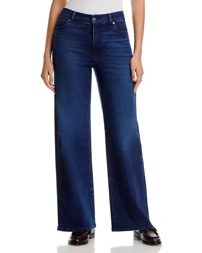 Frame Le Slim High Rise Palazzo Jeans In Trick In Blue
