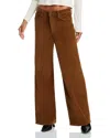 Frame Le Palazzo Wide-leg High-rise Cotton-blend Trousers In Toast