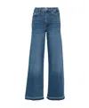 Frame Blue Wide Jeans With Drawstring In Blue