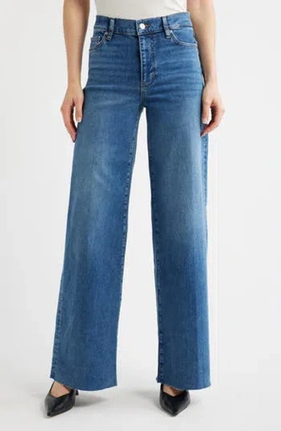Frame Le Slim High Waist Raw Hem Palazzo Jeans In Canals Raw After