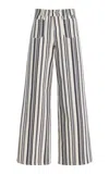 Frame Le Slim Palazzo Patch Pocket High Waist Wide Leg Jeans In Navy