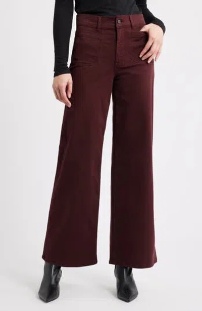 Frame Le Slim Modernist Pocket Palazzo Jeans In Burgundy