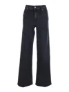 Frame Le Slim Palazzo High Waist Wide Leg Jeans In Black