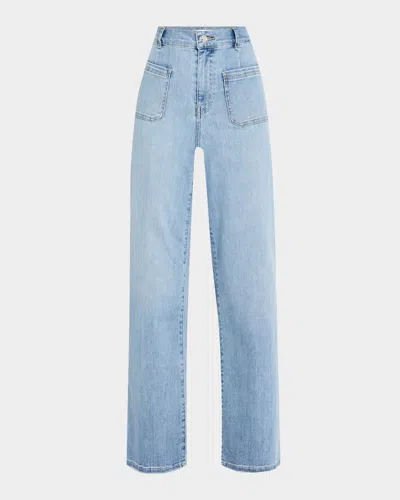 Frame Womens  The Ruler High-rise Straight-leg Stretch-denim Jeans In Indio