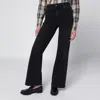 Frame Slim Palazzo Trousers Belt Loops In Black