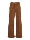 Frame Le Slim Palazzo Patch Pocket High Waist Wide Leg Corduroy Jeans In Brown