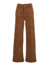 Frame Le Slim Palazzo Patch Pocket High Waist Wide Leg Corduroy Jeans In Brown