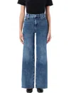 Frame Le Slim Raw Hem Palazzo Jeans In Blue