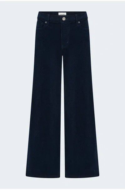 Frame Le Slim Palazzo Corduroy In Navy In Black