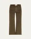 Frame Le Slim Palazzo Bardot Pocket Jeans In Rich Milit