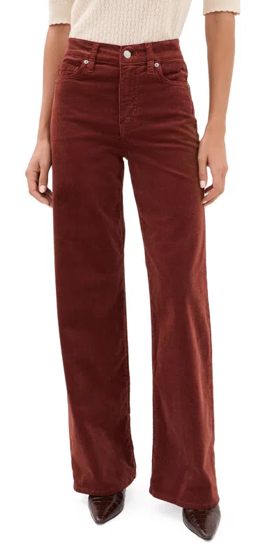 Frame Le Slim Palazzo Corduroy Pants Wine