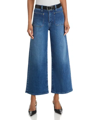 Frame Le Slim Palazzo Crop High Rise Harbor Jeans In Archive In Blue
