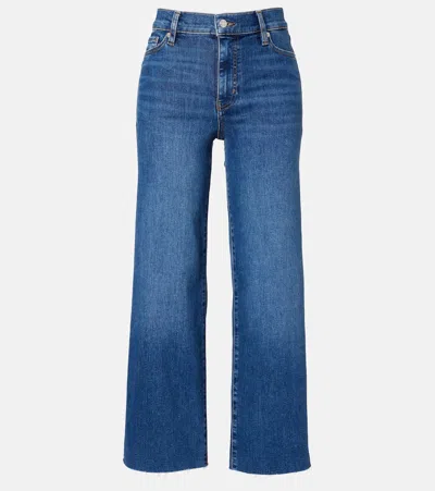 Frame Le Slim Palazzo Crop Wide-leg Jeans In Blue