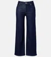 Frame Le Slim Palazzo Crop Wide-leg Jeans In Blue