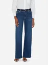 Frame Womens Le Slim Palazzo Cotton-blend Jeans Keepsake In Blue