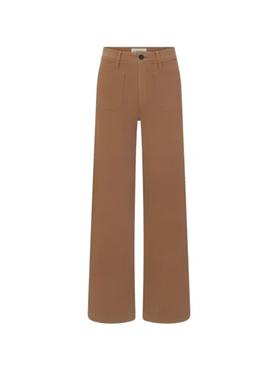 Frame Le Slim Palazzo Harbor Patch-pocket Wide-leg Jeans In Brown