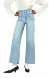 Frame Le Slim Palazzo High-rise Bardot Pocket Jean In Wilson Clean In Multi