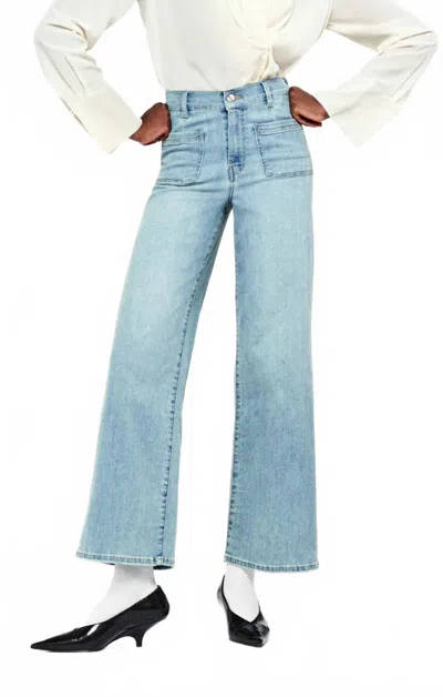 Frame Le Slim Palazzo High-rise Bardot Pocket Jean In Wilson Clean In Multi