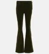 Frame Le Slim Palazzo High-rise Corduroy Flared Pants In Green
