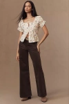 Frame Le Slim Palazzo High-rise Corduroy Jeans In Brown