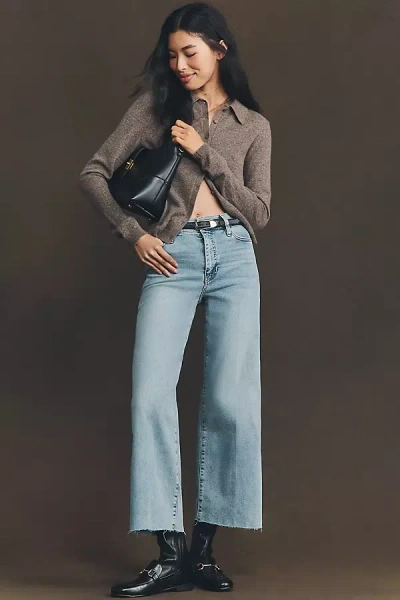 Frame Le Slim Palazzo High-rise Crop Wide-leg Jeans In Blue