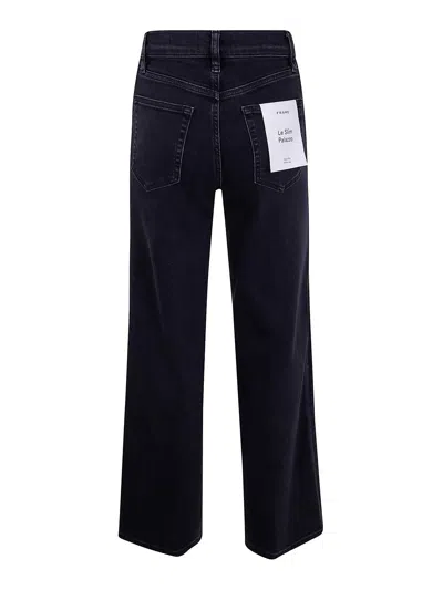 Frame Le Slim Palazzo High Rise Flare Jeans In Black