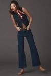 Frame Le Slim High Rise Palazzo Jeans In Black In Blue