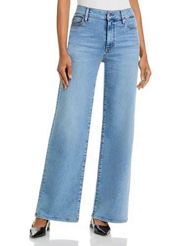 Frame Le Slim Palazzo High Rise Jeans In Canals Ripple In Blue