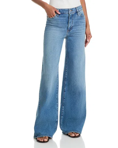 Frame Le Slim Palazzo High Rise Jeans In Gossamer In Blue