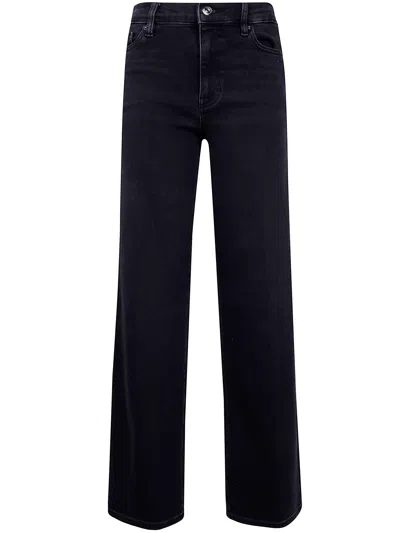 Frame "le Slim Palazzo" High Rise Wide Leg Flare Jeans In Black