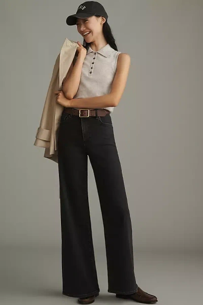 Frame Le Slim Palazzo High-rise Wide-leg Jeans In Black