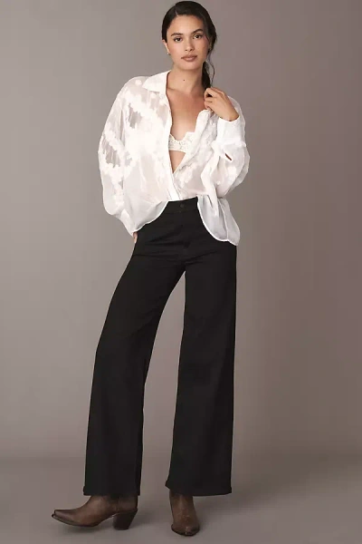 Frame Le Slim Palazzo High-rise Wide-leg Jeans In Black