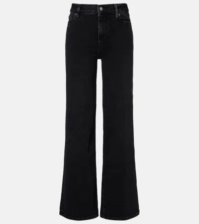 Frame Le Slim Palazzo High-rise Wide-leg Jeans In Black