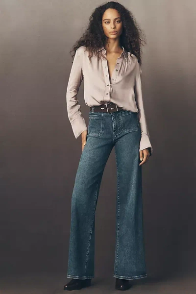Frame Le Slim Palazzo High-rise Wide-leg Jeans In Blue