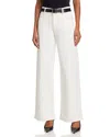 Frame Le Slim Palazzo High Rise Wide Leg Jeans In Au Natural In White
