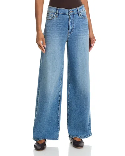 Frame Le Slim Palazzo High Rise Wide Leg Jeans In Gossamer In Blue