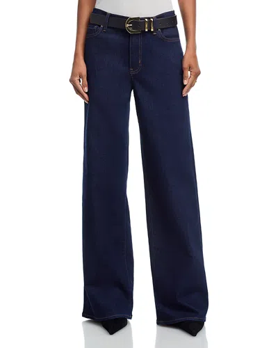 Frame Le Slim Palazzo High Rise Wide Leg Jeans In Rinse In Blue
