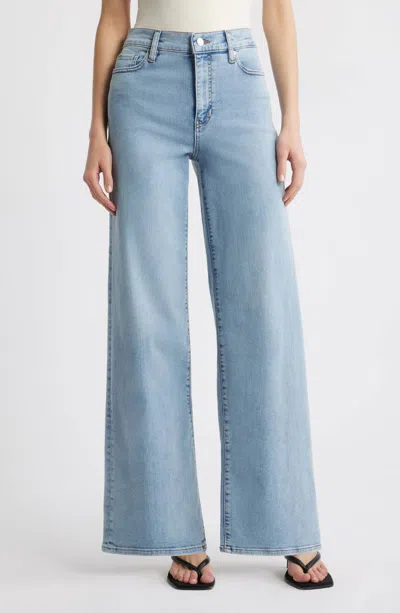 Frame Le Slim Palazzo High Rise Wide Leg Jeans In Tribute In Blue