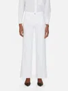 Frame Le Slim Palazzo High-rise Wide-leg Jeans In White In White