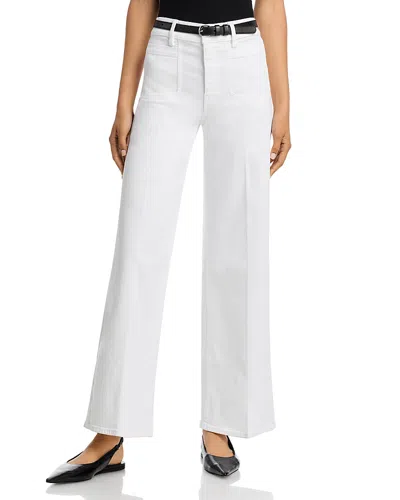 Frame Le Slim Palazzo High Rise Wide Leg Jeans In White
