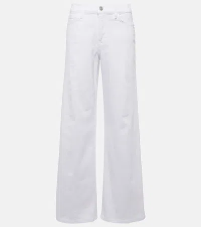 Frame Le Slim Palazzo High-rise Wide-leg Jeans In White
