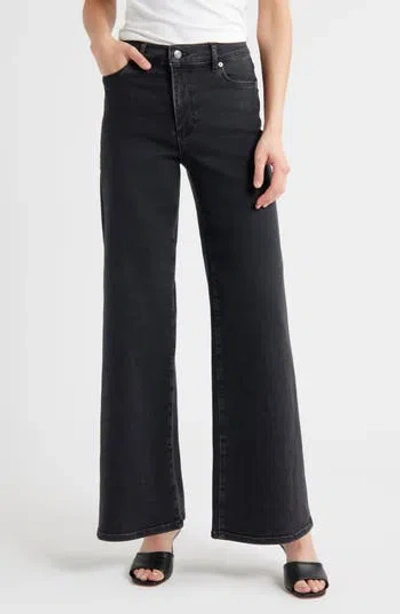 Frame Le Slim Palazzo High Waist Wide Leg Jeans In Black